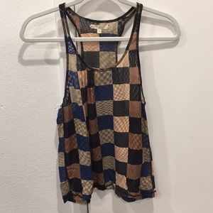 Madewell silk geometric print Tank top